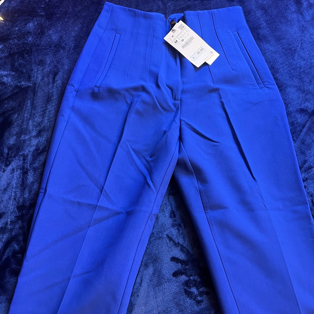 Zara High Waisted Royal Blue Pants
